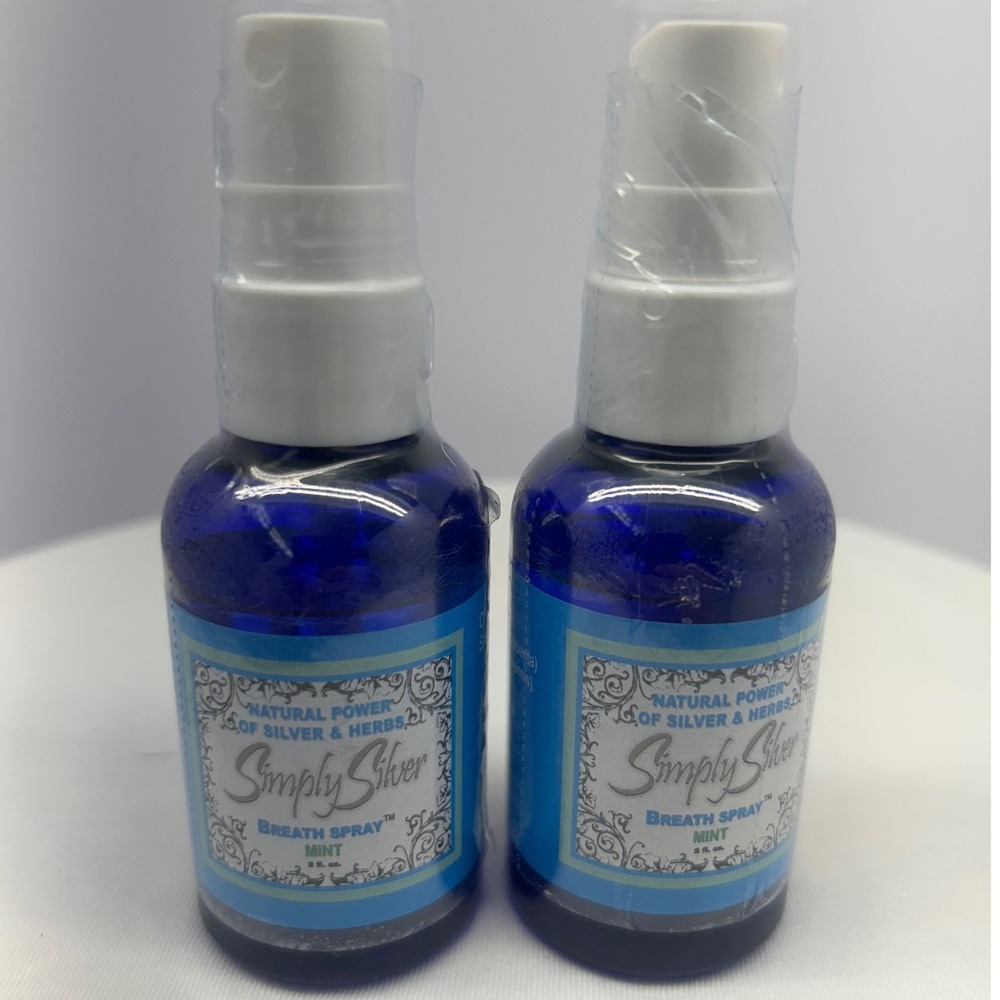 Simply Silver‎ Breath Spray Mint 2 fl oz Natural Colloidal Silver Peppermint 2pk